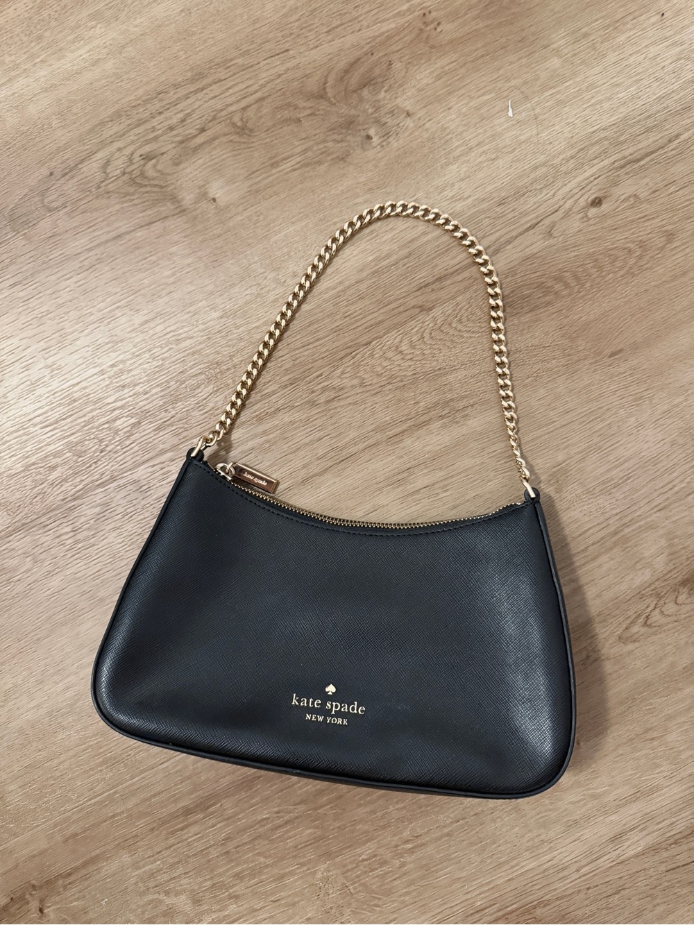 Kate Spade Black Saffiano Leather Chain Shoulder Bag